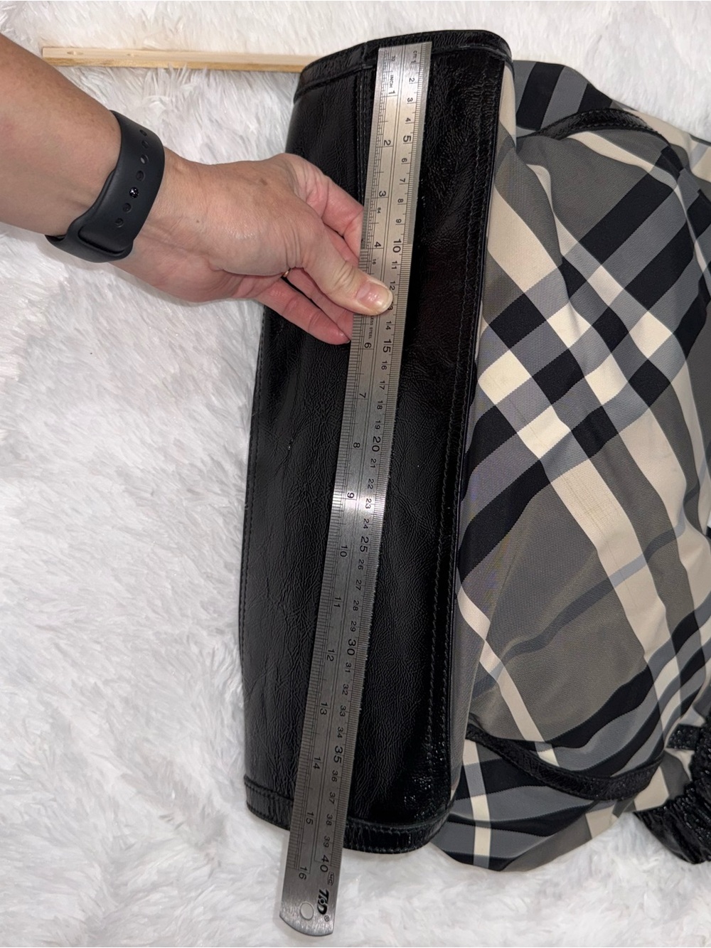 Burberry Gray and Black Plaid Shoulder Bag - Picture 3 of 15